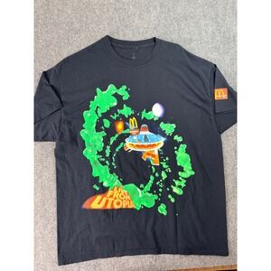 Travis Scott Cactus Jack Mens T Shirt L Black Live From Utopia McDonalds Graphic